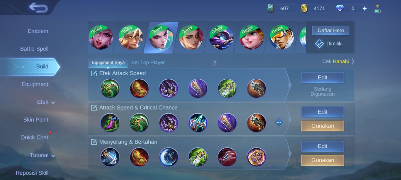 rekomendasi build item hero mobile legend all role